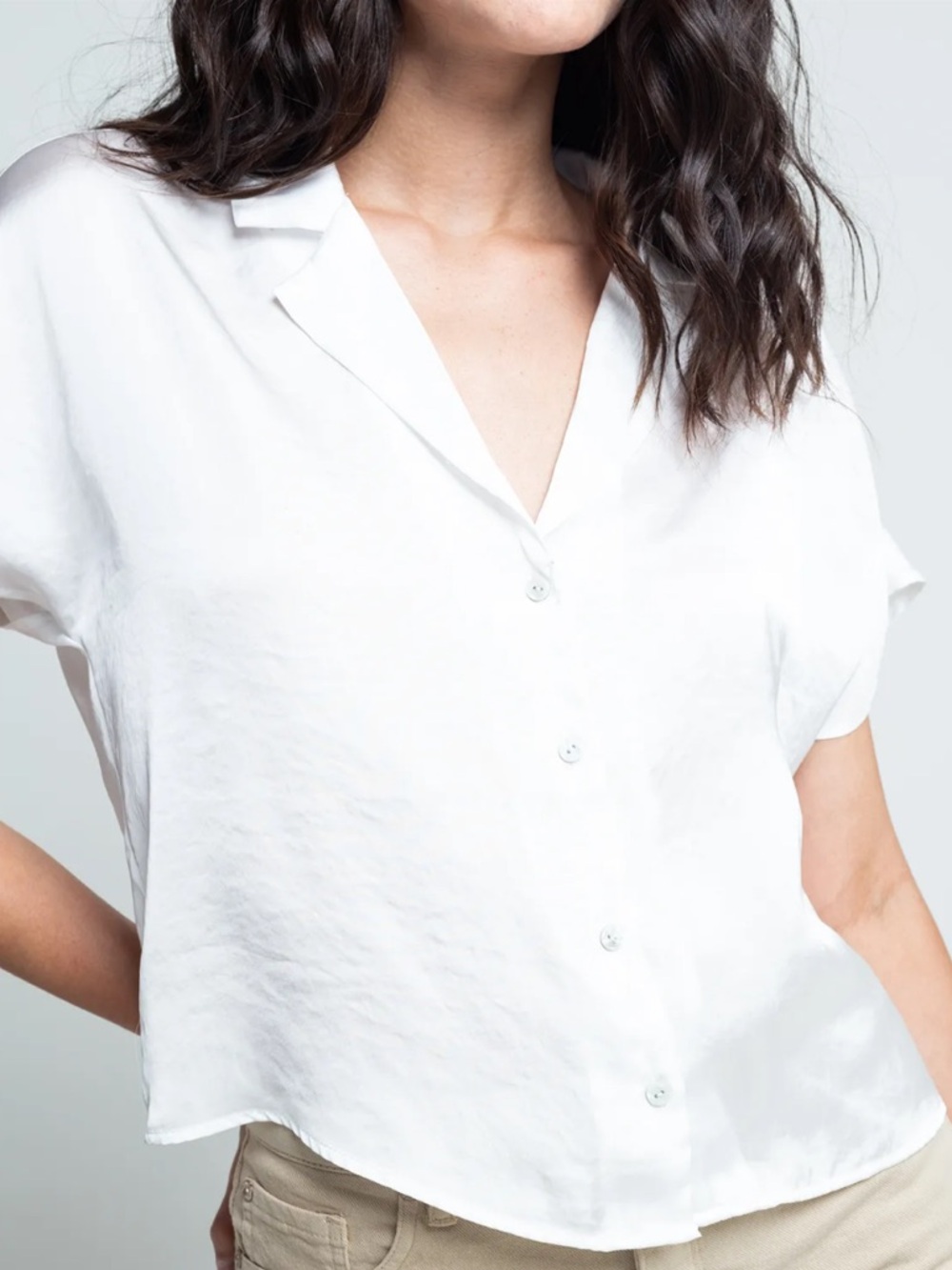 Dynamite Crisp White Relaxed Fit Button Down